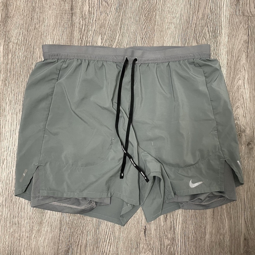 Nike Shorts Men's Large Gray Running Unlimited Flex Swift Lined ADV 5" Inseam